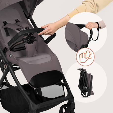Poussette tout-terrain tansi légère avec roues graveltech, amortissement et pliage à une main Beige sand+Beige taupe+Black onyx+Green emerald 11 - vertbaudet enfant 