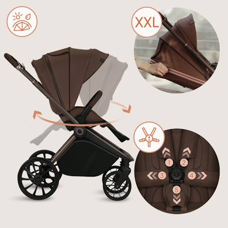 Poussette canne compacte mika plus légère et pliable jusqu’à 22 kg avec accessoires Beige sand+Grey stone+Mocha mousse 15 - vertbaudet enfant 