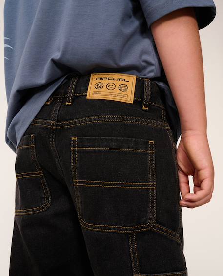 Jeans enfant hyped garçon Bleu délavé+Noir délavé 11 - vertbaudet enfant 