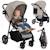 Poussette compacte emerald légère avec amortissement, pliage à une main et grand panier Beige sand+Green forest+Grey stone 1 - vertbaudet enfant 