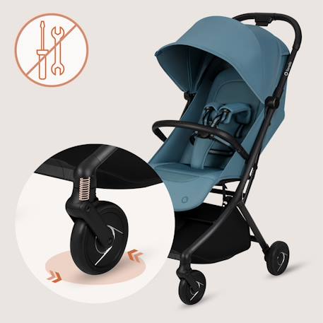 Poussette ultra-compacte sia 5,9 kg compatible avion avec moustiquaire Beige sand+Beige taupe+Blue sky+Green emerald+Pink rose 16 - vertbaudet enfant 