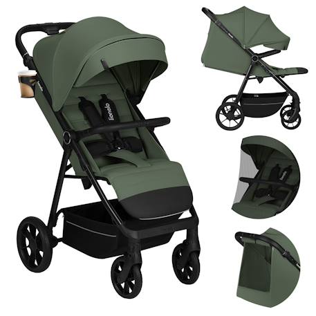 Poussette tout-terrain iva jusqu’à 22 kg avec matériaux premium et assise spacieuse Beige sand+Green forest+Grey graphite 7 - vertbaudet enfant 