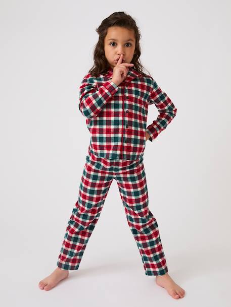 Pyjama en flanelle pur coton Rouge 1 - vertbaudet enfant 
