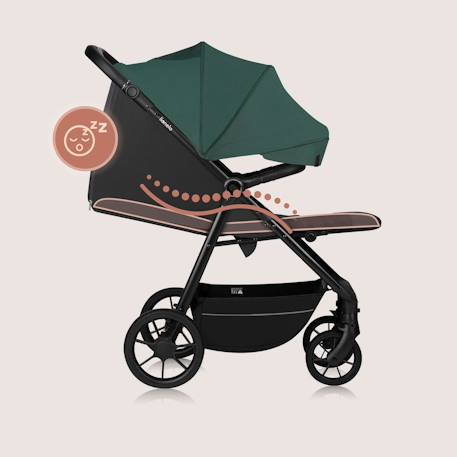 Poussette tout-terrain mira jusqu’à 22 kg avec grandes roues et assise spacieuse Black onyx+Green emerald+Grey graphite 11 - vertbaudet enfant 