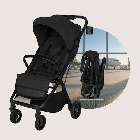 Poussette compacte cloe plus avec grandes roues, pliage automatique et ventilation Beige sand+Black onyx+Green sage 10 - vertbaudet enfant 