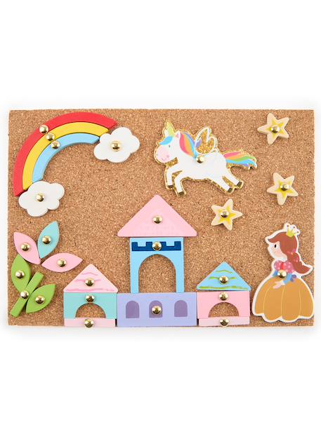 Jeu de clouage en bois avec liège Chantier+Ferme+Monde des fées+Monde des licornes 21 - vertbaudet enfant 