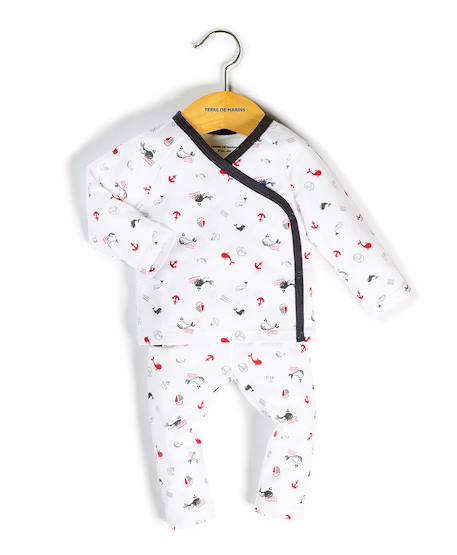 Pyjama 100% coton bébé garçon Imprime blanc 1 - vertbaudet enfant 