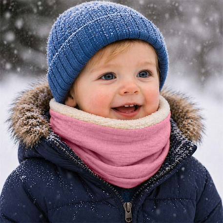 Tour de cou en coton bio Fraise+Honey+Rose+Vert 18 - vertbaudet enfant 