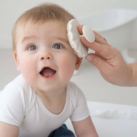 Brosse de massage cuir chevelu bébé en silicone dune Écru 3 - vertbaudet enfant 
