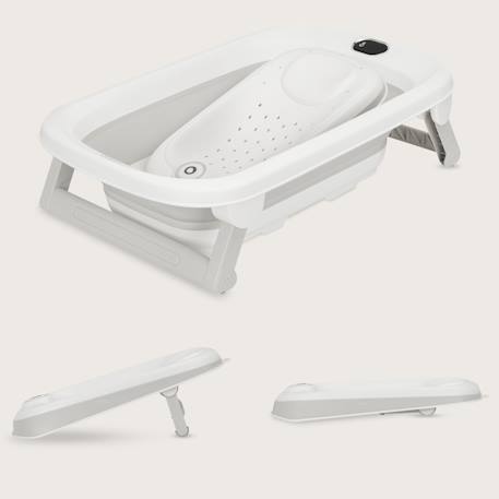 Baignoire pliable bébé babybubble avec thermomètre et 2 hauteurs réglables Grey ash+Pink mist 5 - vertbaudet enfant 