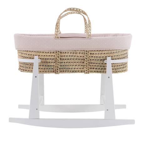 Couffin bébé matelassé avec support en bois Rose 3 - vertbaudet enfant 