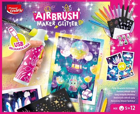 Spray graffiti électronique avec paillettes Multi-coloured 2 - vertbaudet enfant 