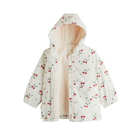 Manteau enfant imperméable doublé sherpa avec capuche louise Ecru 4 - vertbaudet enfant 