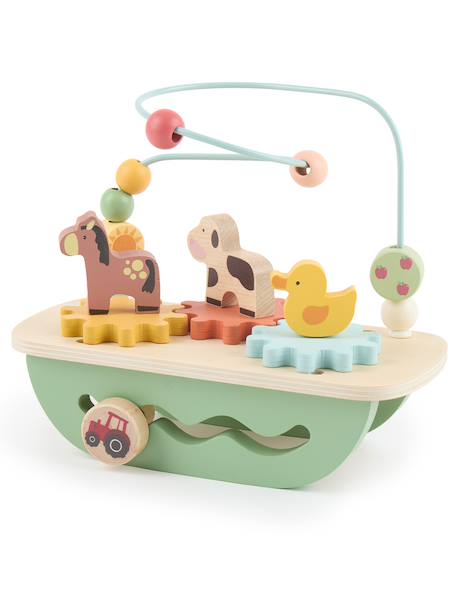 Boulier labyrinthe en bois à perles Ferme+Prairie printanière 5 - vertbaudet enfant 