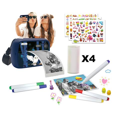 Starcam® print hedwige, pack appareil photo numérique hd avec imprimante instantanée, flash mémoire intégrée et kit de personnalisation des photos BLEU 1 - vertbaudet enfant 