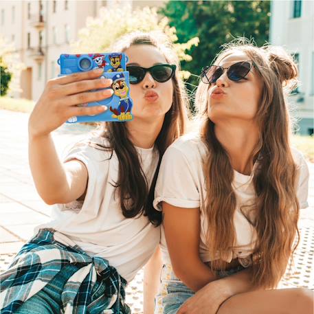 Starcam® print, pack caméra avec imprimante instantanée, mémoire flash intégrée, 4 rouleaux de papier, dragonne, protection 3d pat'patrouille et kit de personnalisation inclus BLEU 4 - vertbaudet enfant 