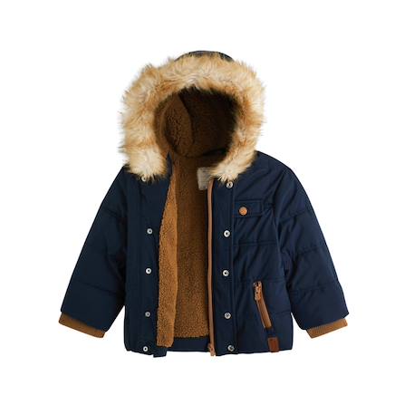 Doudoune bébé imperméable doublée sherpa avec capuche louis Bleu 4 - vertbaudet enfant 