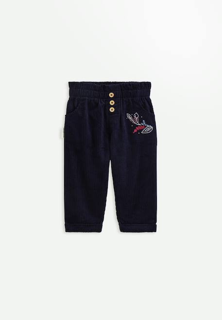 Pantalon enfant en velours côtelé ilana Bleu 1 - vertbaudet enfant 