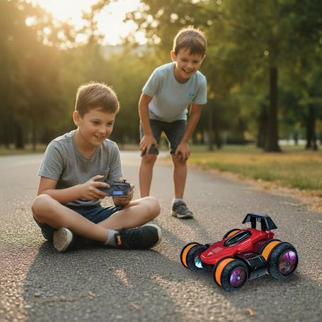 Crosslander® - voiture de cascade télécommandée tout-terrain lumineuse et rechargeable ! Rouge 3 - vertbaudet enfant 