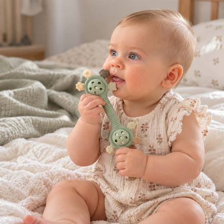 Hochet de dentition sensoriel en silicone jade Vert 2 - vertbaudet enfant 