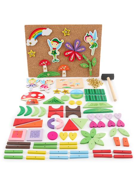 Jeu de clouage en bois avec liège Chantier+Ferme+Monde des fées+Monde des licornes 14 - vertbaudet enfant 