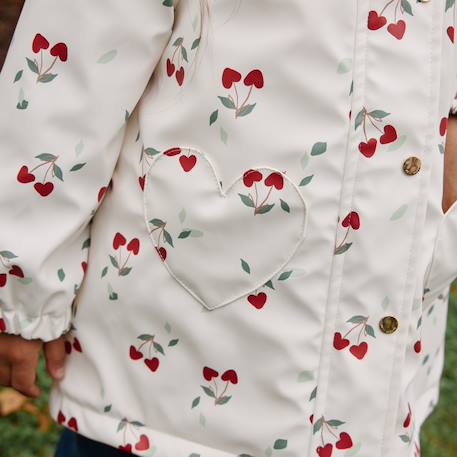 Manteau enfant imperméable doublé sherpa avec capuche louise Ecru 6 - vertbaudet enfant 