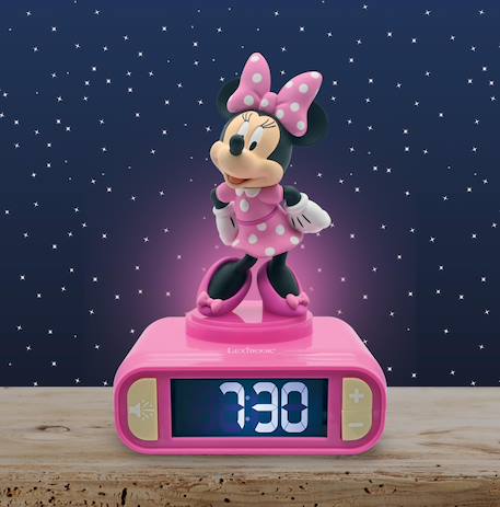 Réveil digital avec veilleuse lumineuse minnie en 3d et effets sonores ROSE 3 - vertbaudet enfant 