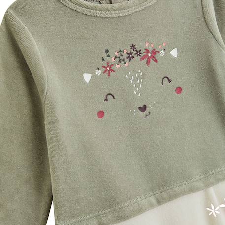 Pyjama bébé en velours misti Kaki 4 - vertbaudet enfant 