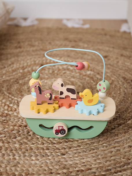 Boulier labyrinthe en bois à perles Ferme+Prairie printanière 1 - vertbaudet enfant 