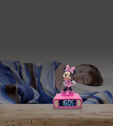 Réveil digital avec veilleuse lumineuse minnie en 3d et effets sonores ROSE 5 - vertbaudet enfant 