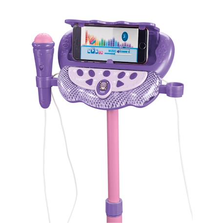 Microphone kuromi sur pied ajustable lumineux avec enceinte, 2 micros et effets vocaux, fonction bluetooth Violet 6 - vertbaudet enfant 