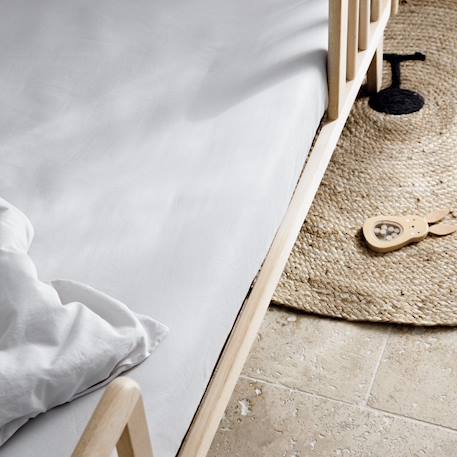Drap housse bébé pur coton bio Blanc+Bleu nuit+Ecru+Eucalyptus+Gris clair+Rose nude+Terracotta 17 - vertbaudet enfant 