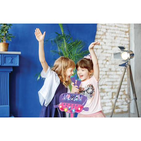 Microphone k-pop academy sur pied ajustable lumineux avec enceinte, 2 micros et effets vocaux, fonction bluetooth Purple/blue/pink 4 - vertbaudet enfant 
