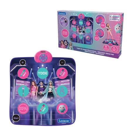 Tapis de danse k-pop électronique, bluetooth et lumineux avec 6 modes de jeu Purple / pink / blue 1 - vertbaudet enfant 