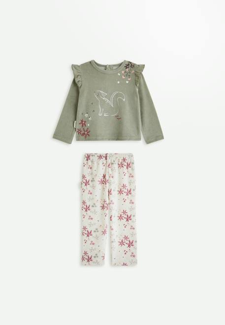 Pyjama enfant 2 pièces en velours misti Kaki 1 - vertbaudet enfant 