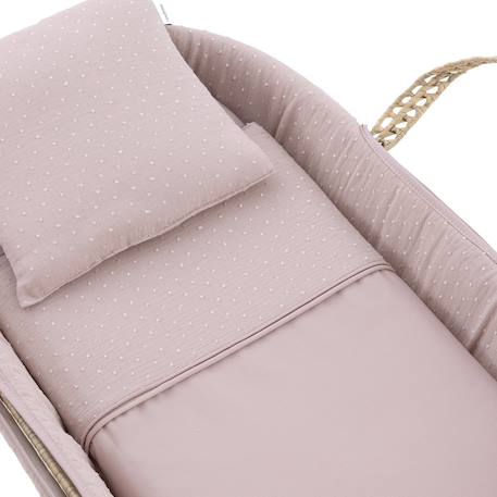 Couffin bébé matelassé avec support en bois Rose 4 - vertbaudet enfant 