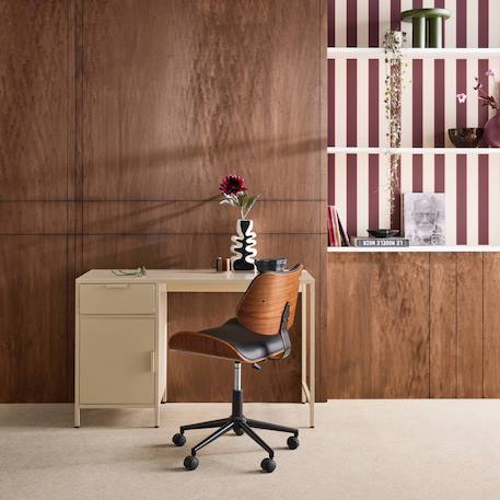 Bureau enfant acier laminé 1 tiroir Beige+Kaki+Noir+Terracotta 3 - vertbaudet enfant 