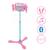 Microphone licorne sur pied ajustable lumineux avec enceinte, 2 micros et effets vocaux, fonction bluetooth Rose 2 - vertbaudet enfant 