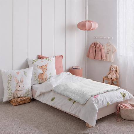 Housse d'edredon en coton bio Blanc+Fraise+Honey+Rose+Vert+Vichy 2 - vertbaudet enfant 