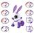 Power rabbit mini - robot lapin avec effets lumineux et sonores, contrôle par claquement de main, répétition Violet 2 - vertbaudet enfant 