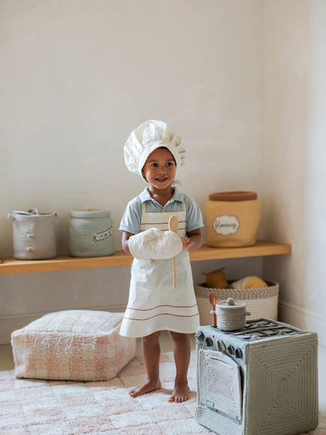Panier de jeu petit chef avec un tablier et une toque Gris perle, naturel, terracotta 6 - vertbaudet enfant 