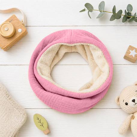 Tour de cou en coton bio Fraise+Honey+Rose+Vert 15 - vertbaudet enfant 