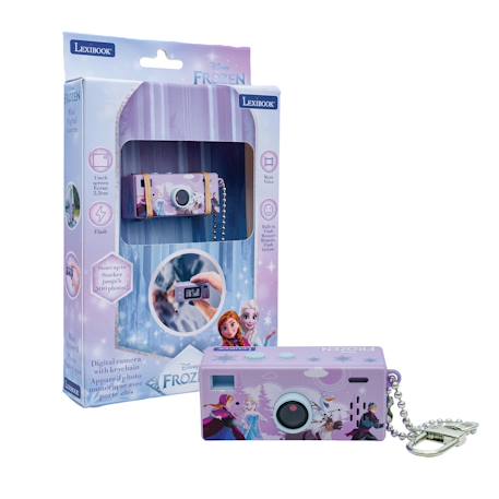 Appareil photo numérique miniature porte-clés la reine des neiges avec mémoire flash intégrée Violet 1 - vertbaudet enfant 