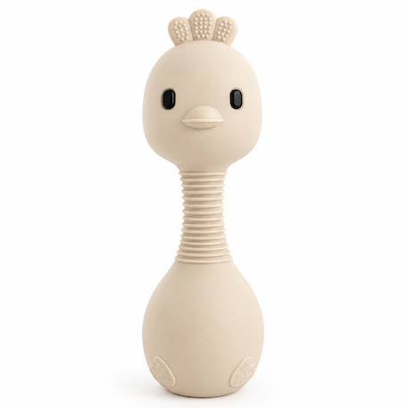 Hochet sensoriel bébé en silicone à mordiller Beige+Jaune 1 - vertbaudet enfant 