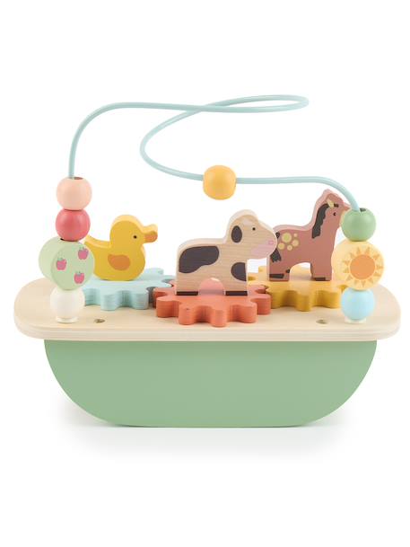 Boulier labyrinthe en bois à perles Ferme+Prairie printanière 3 - vertbaudet enfant 