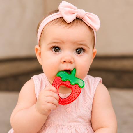 Lot de 2 anneaux de dentition réfrigérants fraise Rouge 4 - vertbaudet enfant 