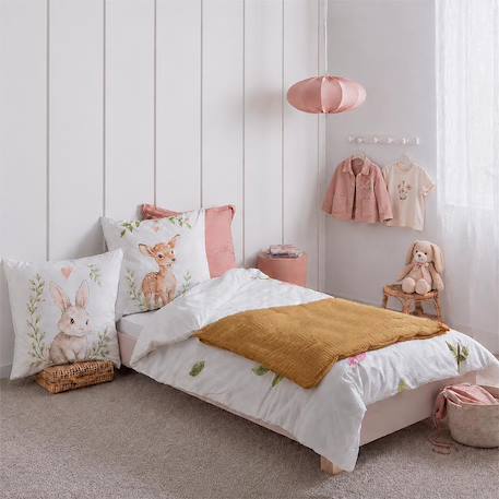 Housse d'edredon en coton bio Blanc+Fraise+Honey+Rose+Vert+Vichy 15 - vertbaudet enfant 