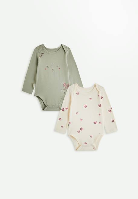 Lot de 2 bodies bébé manches longues misti Vert 1 - vertbaudet enfant 