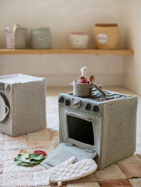 Panier de jeu kitchen Bleu sauge, gris clair, gris foncé, naturel 1 - vertbaudet enfant 