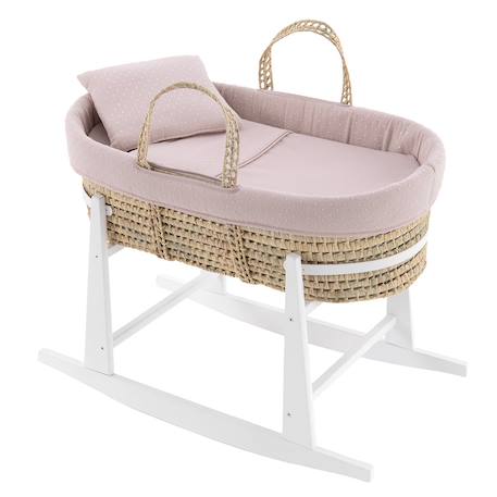 Couffin bébé matelassé avec support en bois Rose 2 - vertbaudet enfant 